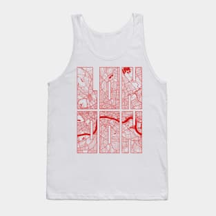 London, England City Map Typography - Oriental Tank Top